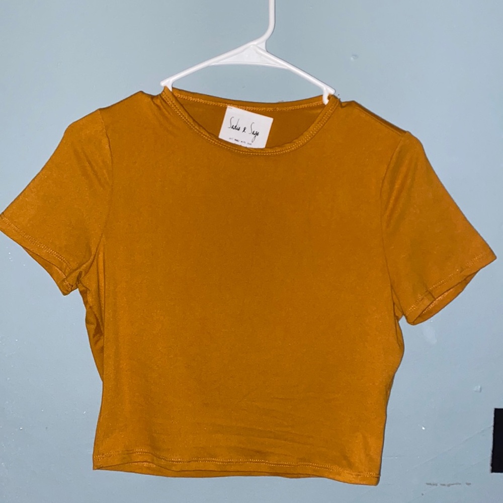Mustard Orange Crop Top